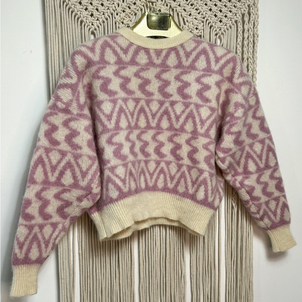 Patterned Pink and Cream Sweater